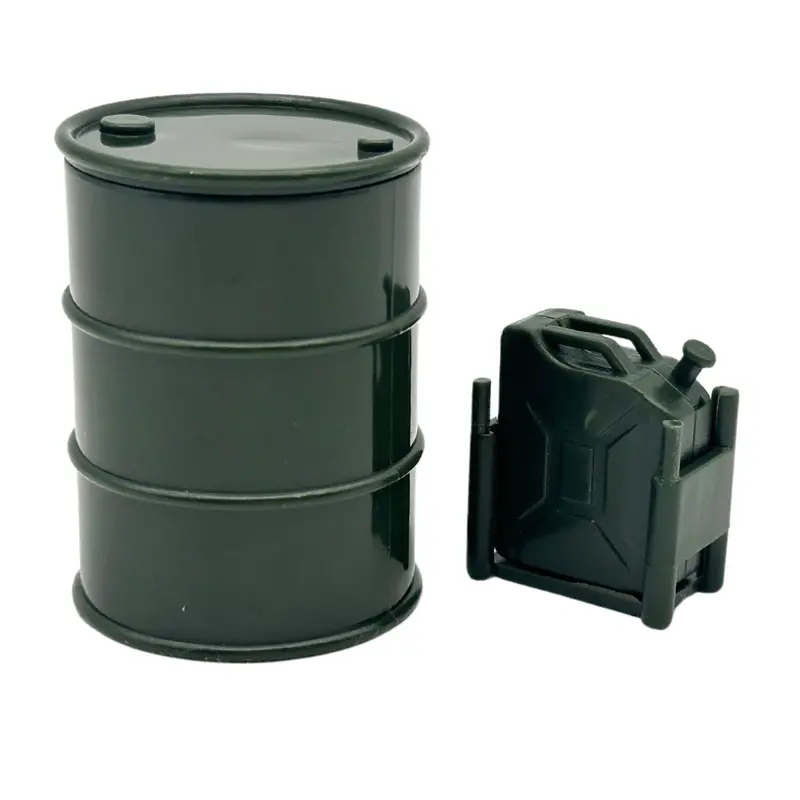 1/24 1/18 Scale Fuel Tank Jerry Can & Oil Drum For Rc Crawler Green Colour 1