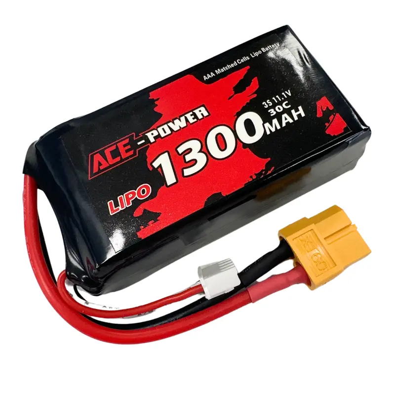 Ace Power 1300Mah 3S 11.1V 30C Lipo Battery With Xt60 Connector 1