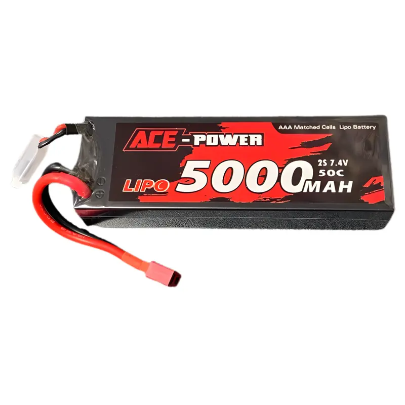 Ace Power 7.4V 5000Mah 2S 50C Lipo Battery Deans Plug Ace5000hc502sdean 1