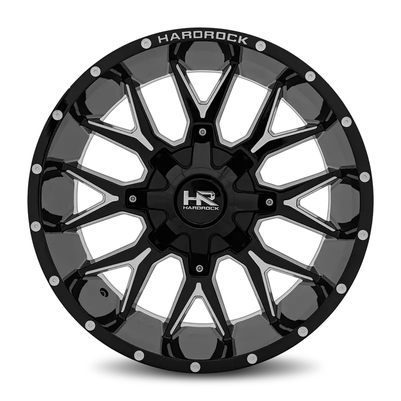 Aluminum Wheels Affliction 20X9 8X170 0 125.2 Gloss Black Milled Hardrock Offroad 1