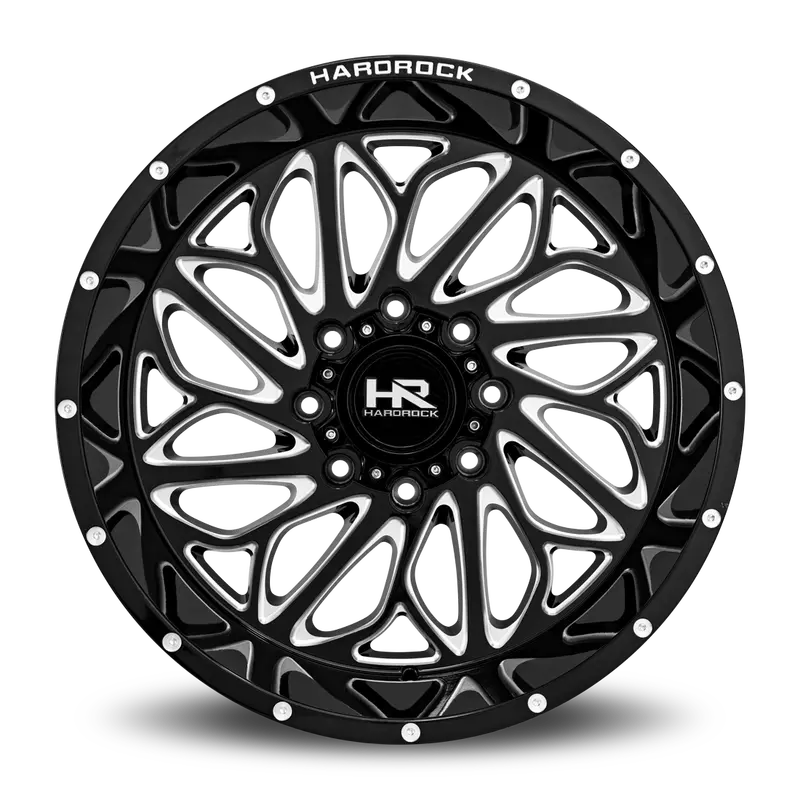 Aluminum Wheels Blacktop Xposed 22X12 5X139.7 -51 87 Gloss Black Milled Hardrock Offroad 1