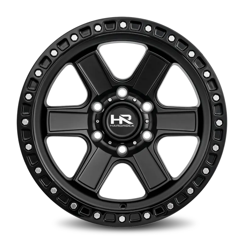 Aluminum Wheels H104 17X9 6X135 1 87.1 Matte Black-Black B/L Hardrock Offroad 1