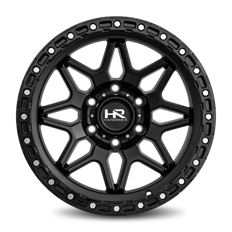 Aluminum Wheels H105 17X9 5X127 -12 78.1 Matte Black-Black B/L Hardrock Offroad 1