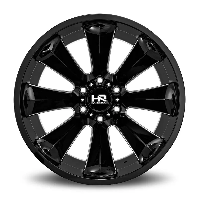 Aluminum Wheels Xplosive Xposed 22X12 5X127 -51 78.1 Gloss Black Milled Hardrock Offroad 1