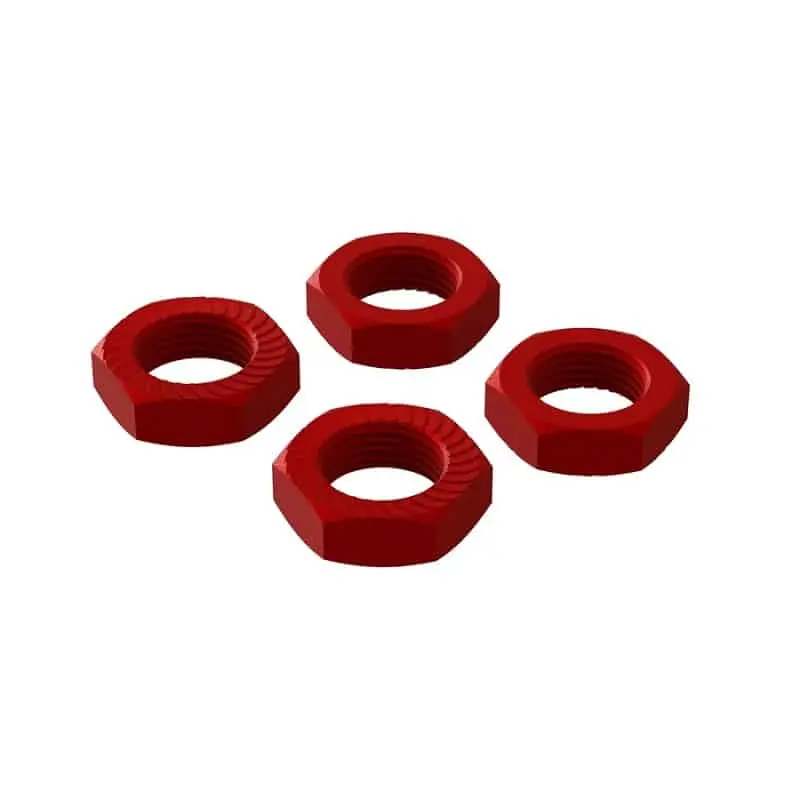 Arrma Aluminium Wheel Nut, 17Mm Red (4), Ar310906 1