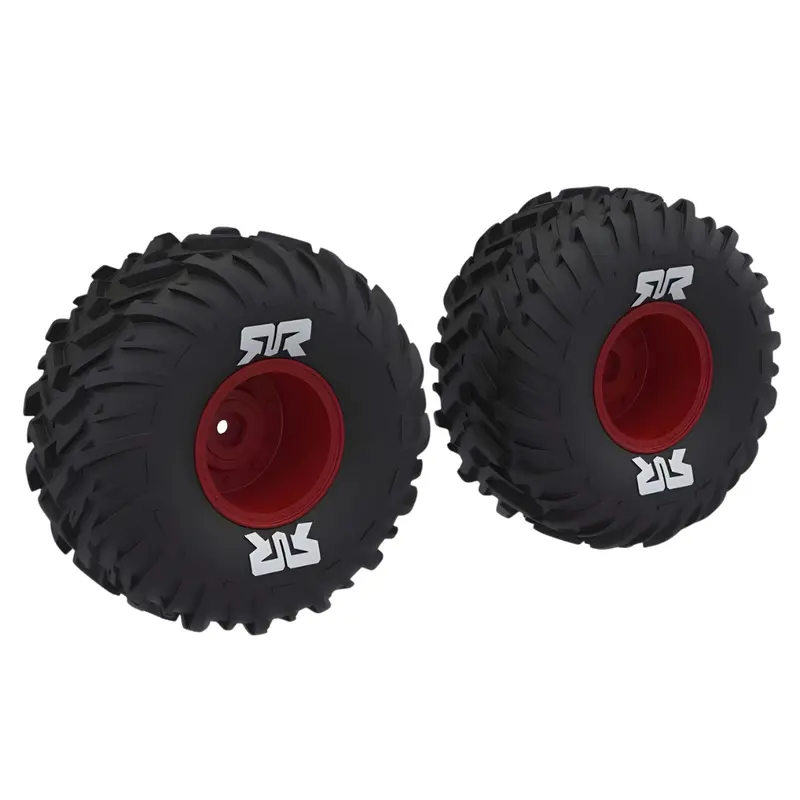 Arrma Dboots Cut Chevron Mt Tyres Red 14Mm Hex Glued Set Ara-2574 1