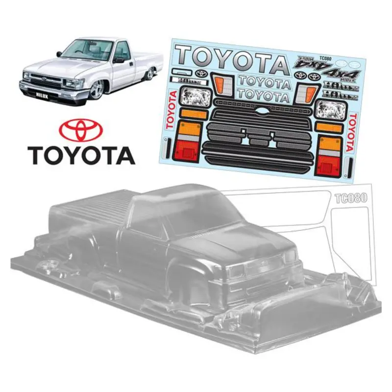 Bodyworx Toyota Hilux Lowlux Rn80 1/10 Clear Body Shell, 200Mm Bwx-N128 1