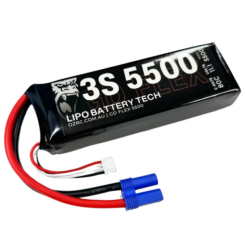 Gd Flex 5500Mah 3S 11.1V 80C Lipo Tech Battery W/ Ec5 Connector 1