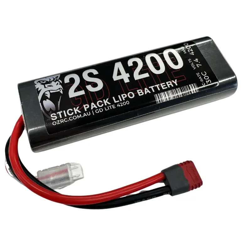 Gd Lite V2 4200Mah 2S 7.4V 30C Stick Pack Lipo Battery W/ Deans T Connector 1