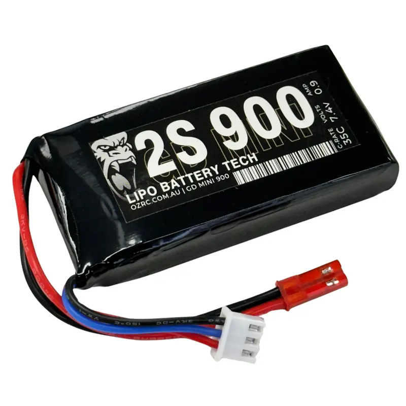 Gd Mini 900Mah 2S 7.4V 35C Lipo Battery W/ Jst Connector 1