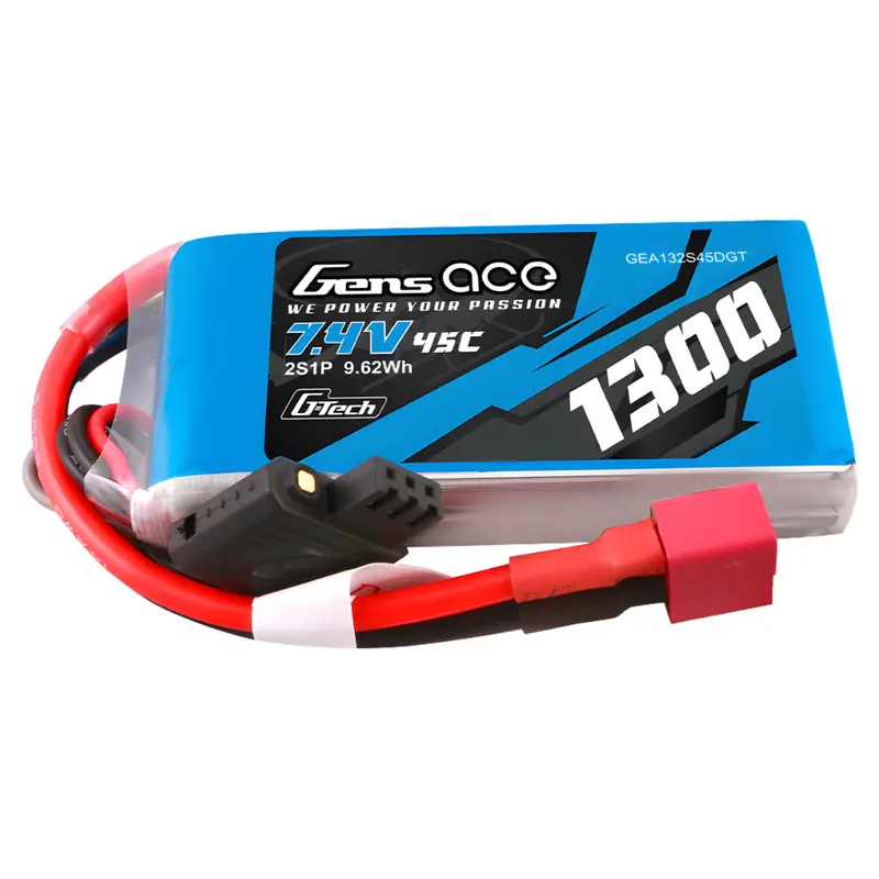 Gens Ace G-Tech 2S 1300Mah 45C 7.4V Soft Pack Deans Gea132s45dgt 1