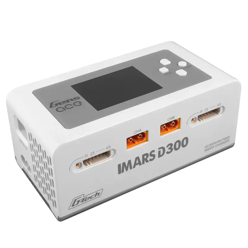 Gens Ace Imars D300 G-Tech Channel Ac/Dc 300W/700W Rc Battery Charger White 1