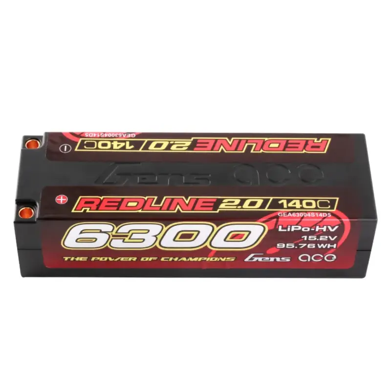 Gens Ace Redline 2.0 4S 6300Mah 15.2V 140C Hv Hard Lipo Battery Gea63004s14d5 1