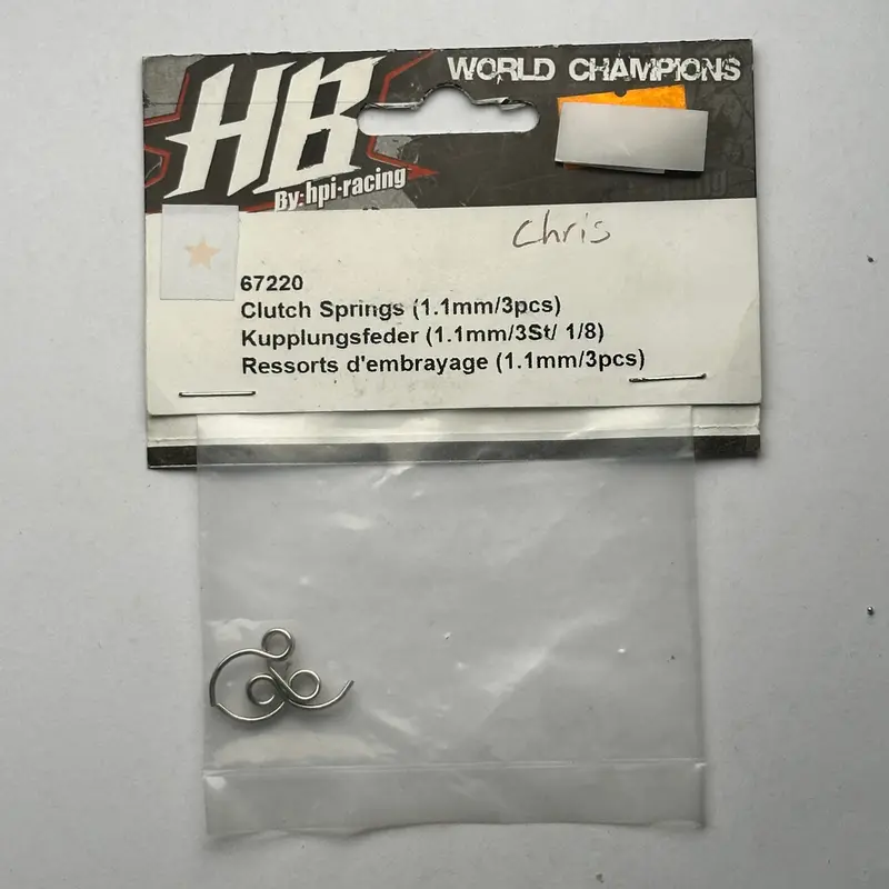 Hot Bodies 67220 Clutch Springs 1.1Mm 3Pcs Nitro Part [Scratch & Dent] 1