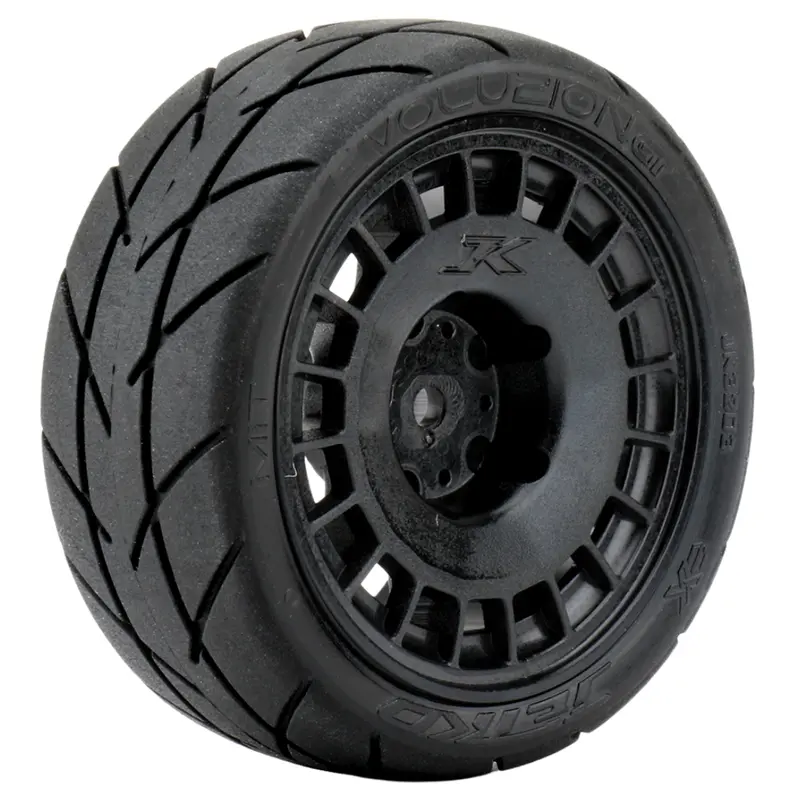 Jetko 1.9In Gt Evolution Medium Soft Tyres Black Claw Rims Glued 4Pcs Jko3203cbmsg 1