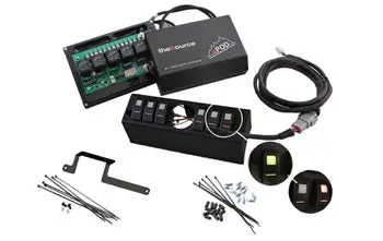 Jk 6 Switch Panel With Dual Lit Led Amber Switches  W/ 2-1/16 Inch Diameter Empty Gauge Hole 09-18 Wrangler Jk 1