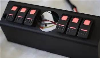 Jk 6 Switch Panel With Dual Lit Led Red Switches  W/2-1/16 Inch Diameter Empty Gauge Hole 07-08 Wrangler Jk 1