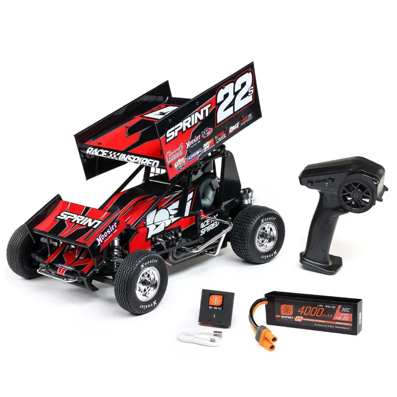 Losi 22S Sprint Car 1/10 2Wd Rtr Combo With Battery And Charger Red Los-2359 1