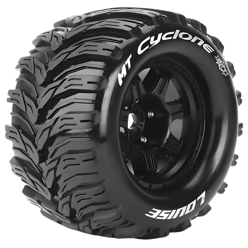 Louise 1/8 Mt-Cyclone Monster Truck Tyre 1/2 Offset Black 17Mm (2Pc) L-T3323bh 1
