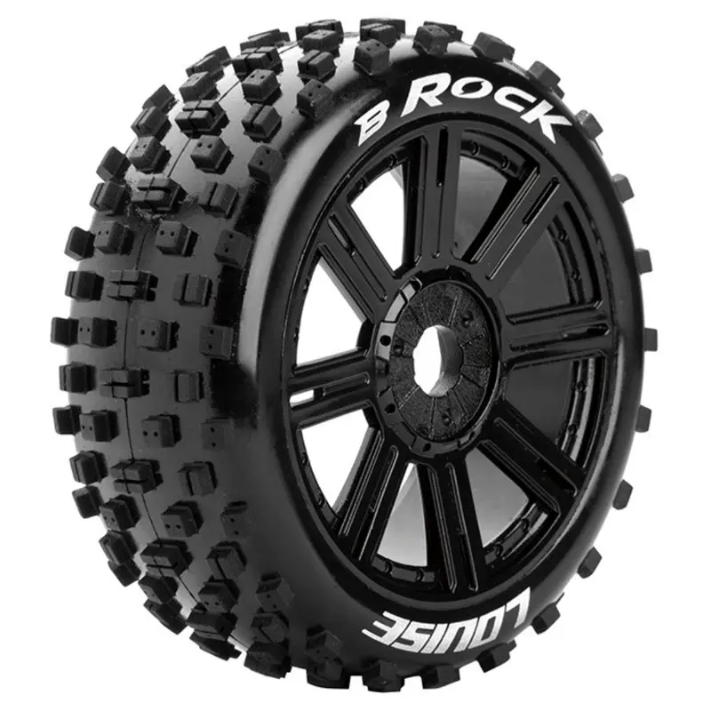Louise B-Rock 1/8Th Scale Buggy Wheel & Tyre Set Black Spoke Lt3270b 1