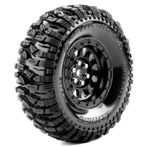 Louise Cr-Mallet 1.9" Crawler Tyres Super Soft & 12Mm Hex Chrome Black Wheels Lt3346vbc 1