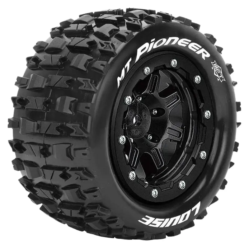 Louise Maxx Mt Pioneer 1/8 Monster Truck Tyres & Wheels 1/2 Offset Beadlock L-T3329sb 1