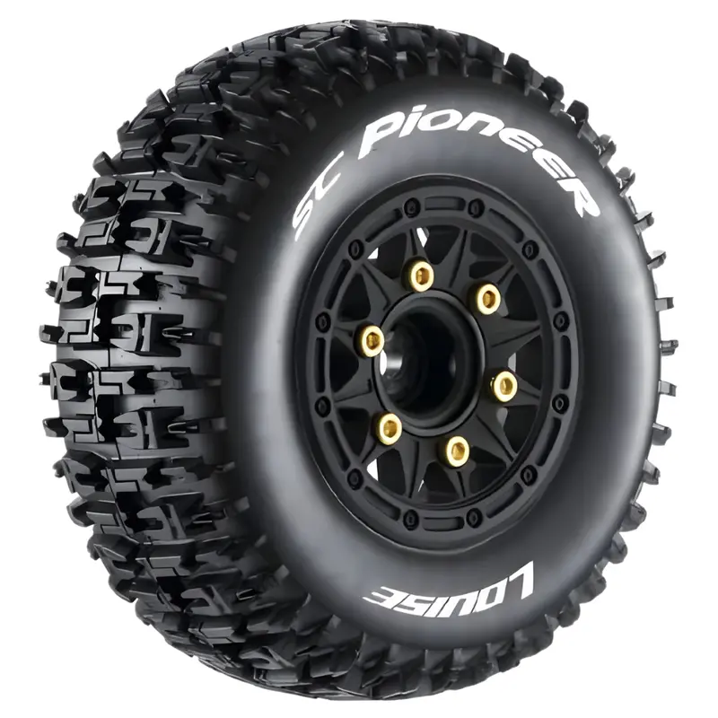 Louise Sc-Pioneer 2.4/3.2" Tyres Black Removable Hex Rims Wheels 2Pcs L-T3148sb 1