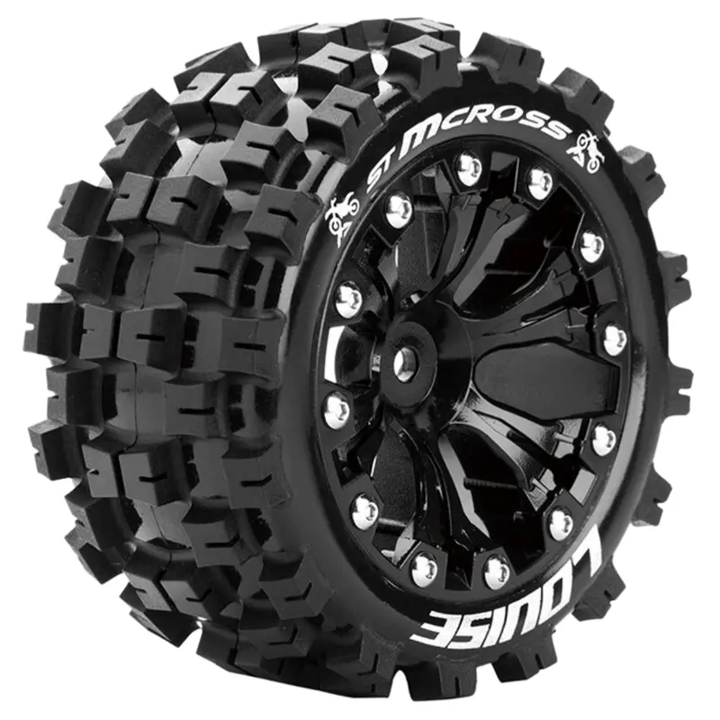 Louise St Mcross 2.8 Wheels & Tyres (Black) 1/10 Stadium Truck L-T3272bh 1