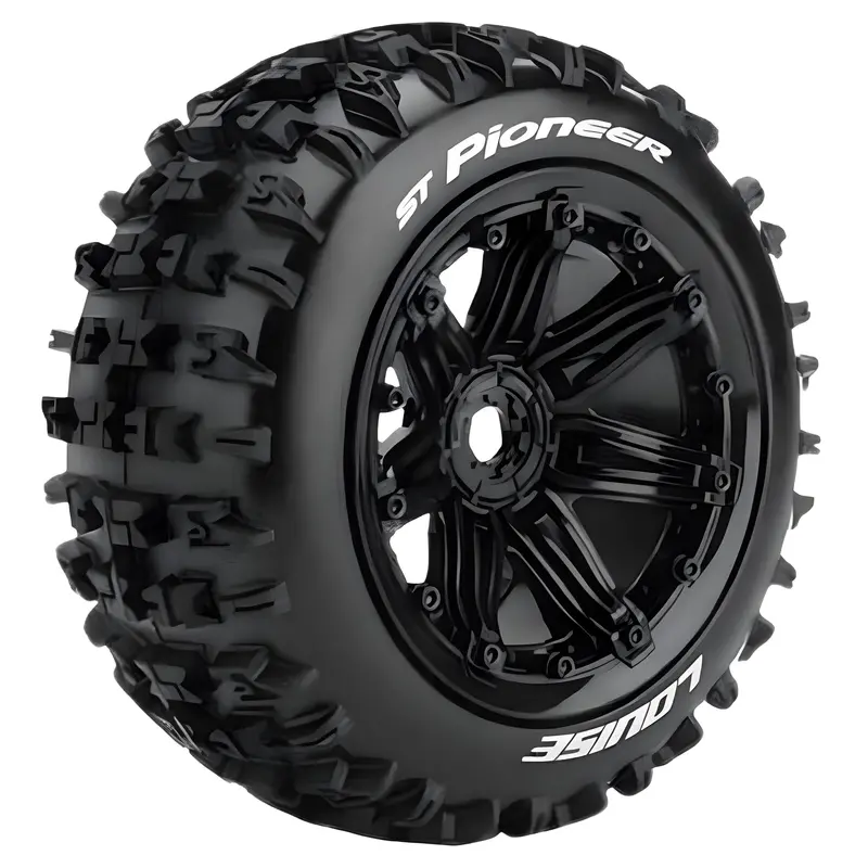 Louise St-Rocket 1/8 Stadium Truck Beadlock Tyres Black L-T3287b 1