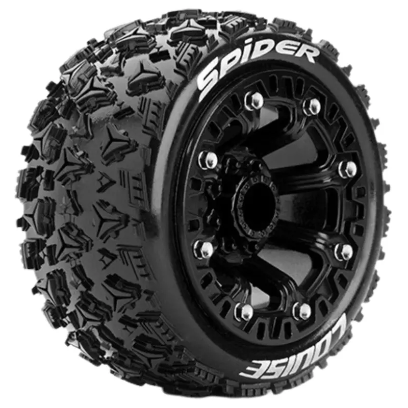 Louise St-Spider 1/10 1/16Th Scale Black Wheels & Tyres (Black) Lt3200sb 1