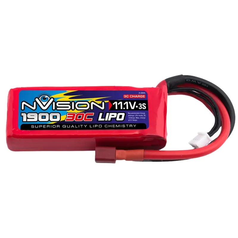 Nvision 11.1V 1900Mah 30C Soft Case Lipo Battery Deans Plug Nvo1809 1