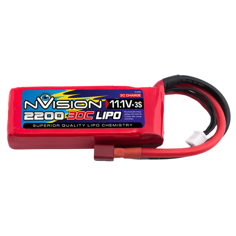Nvision 11.1V 2200Mah 30C 3S Lipo Battery Deans Plug Nvo1810 1