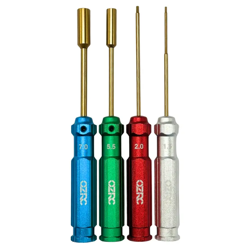 Ozrc 4Pc Alloy Tools Kit Set Hex Drivers 2.0 1.5Mm And 5.5 7Mm Nut Driver For Drift Car 1