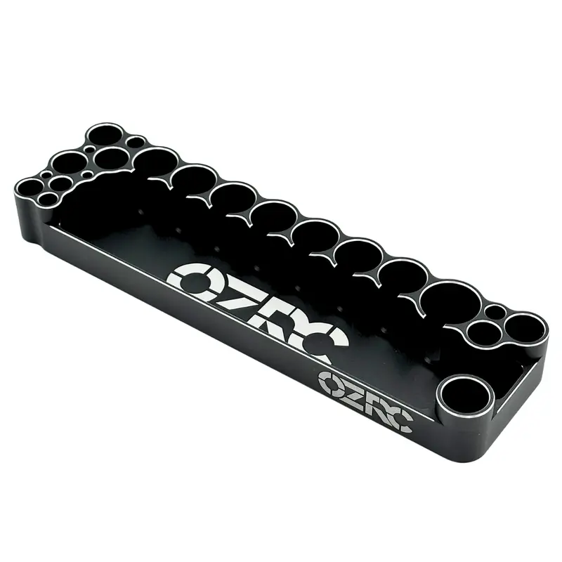 Ozrc Billet Aluminium Tool Stand Black For Rc Maintenance W/ Screw Tray 1