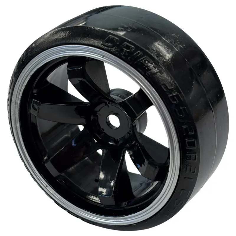 Ozrc Black Chrome V2 Drift Wheels W/ Tyres Complete Set For On-Road 1/10 4Pcs 1