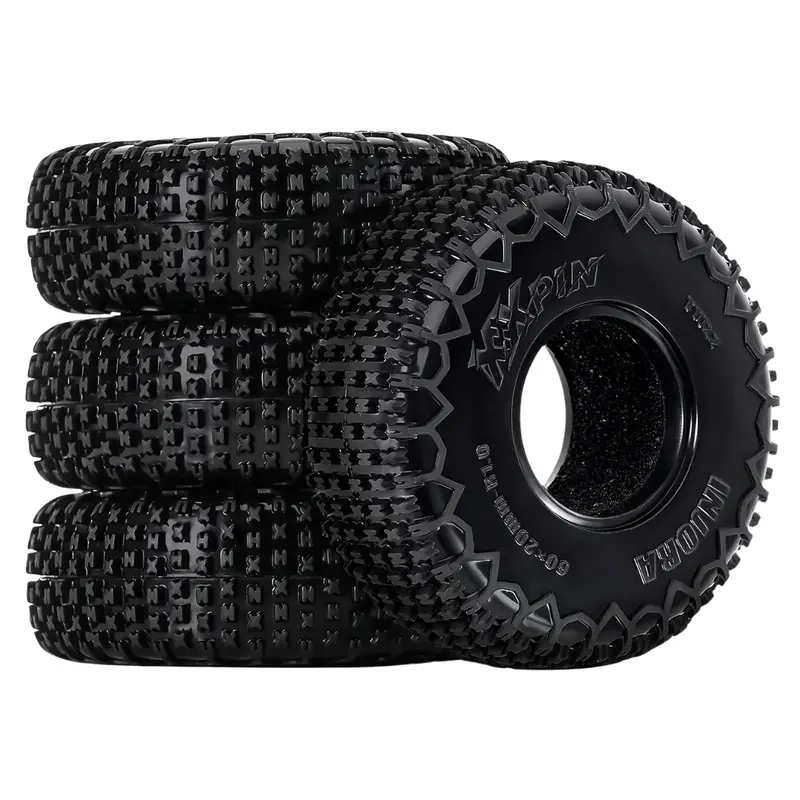 Ozrc Super Soft Xhx Pin 1.0Inch Tyres 60X20mm Suits Scx24 Trx4m Ax24 Black 1