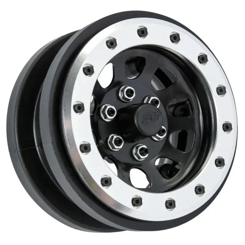 Pro-Line 2.9 Steelies Dual Offset Rims 2Pcs Silver Black Pro283801 1