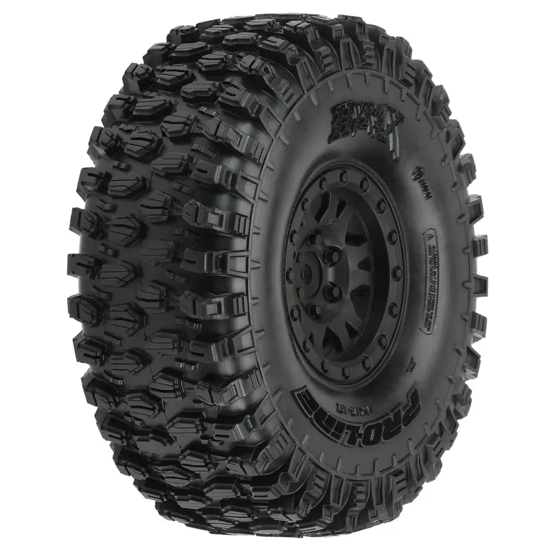 Proline Hyrax 1.9" G8 Crawler Tyres Mounted On Black Impulse Wheels 2Pcs Pr10128-10 1