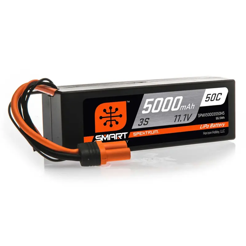 Spektrum 11.1V 5000Mah 3S 50C Smart Hardcase Lipo Battery Ic5 Spmx50003s50h5 1