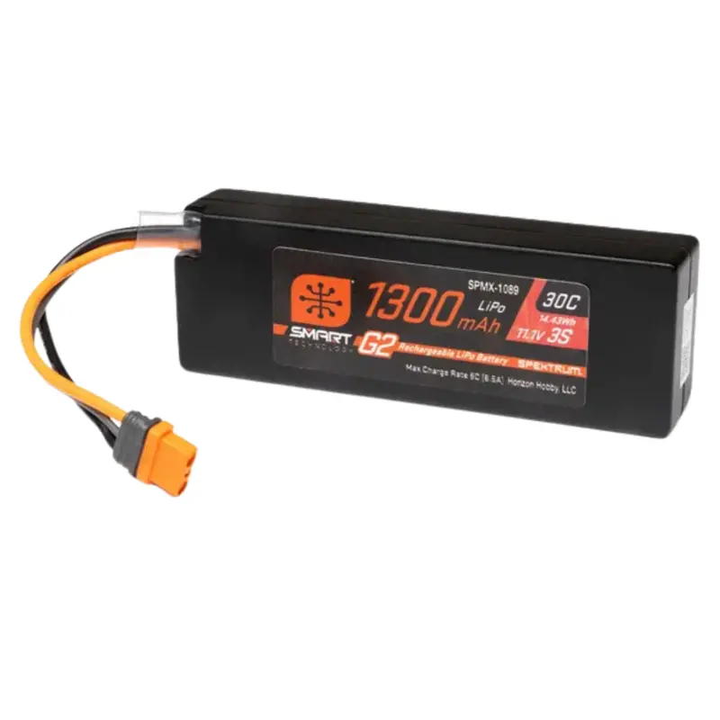 Spektrum 1300Mah 3S 11.1V 30C Smart G2 Lipo Battery Ic2 Connector Spmx-1089 1