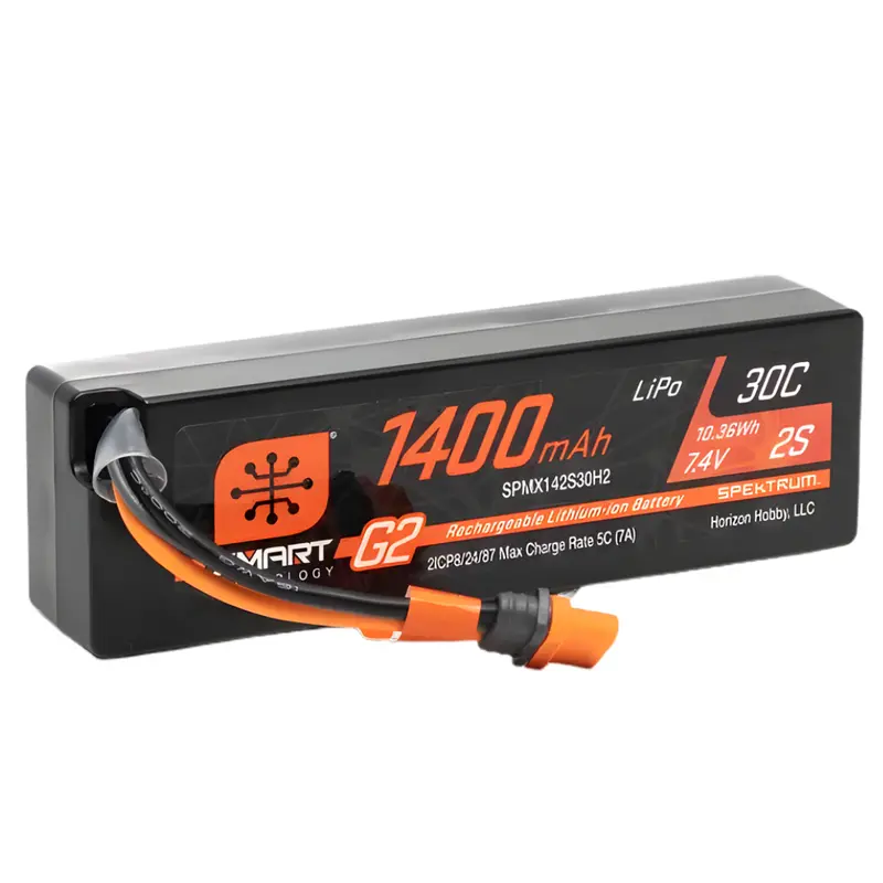Spektrum 1400Mah 2S 7.4V Smart G2 30C Lipo Battery Ic2 Connector Spmx142s30h2 1