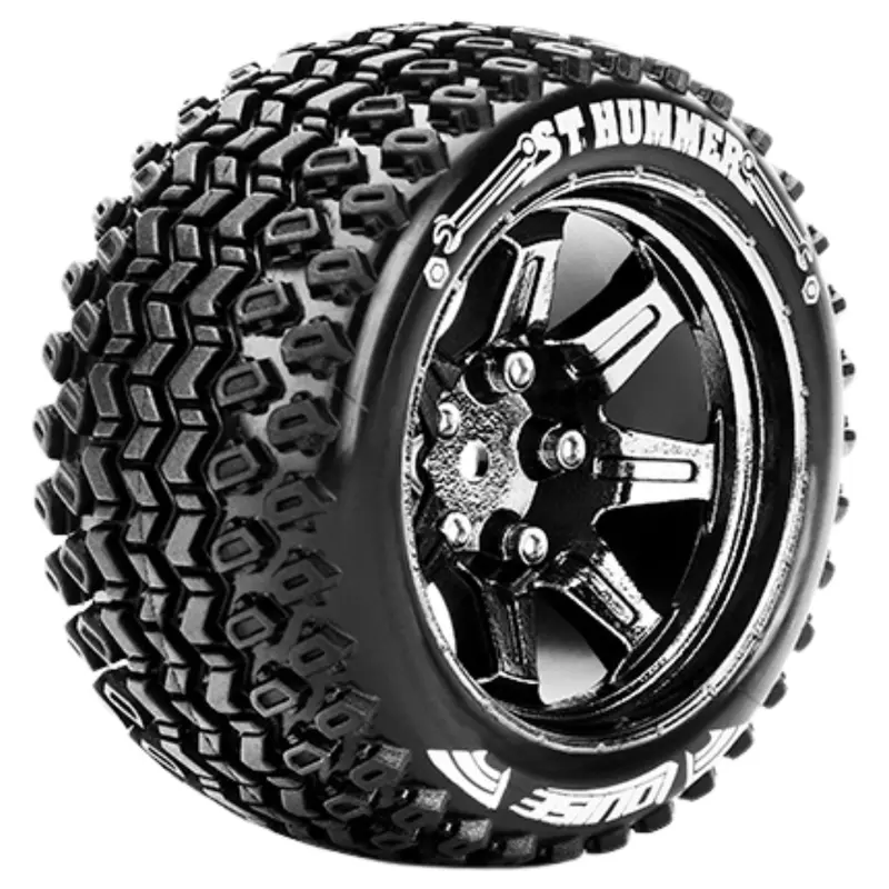 St-Hummer Tyre On Chrome Rim 1/2 Offset Lt3209ch 1
