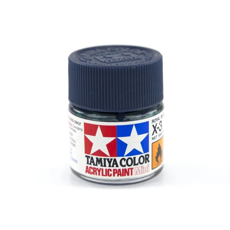 Tamiya Acrylic Mini X-3 Royal Blue Gloss 10Ml Bottle Brush Or Airbrush 81503 1