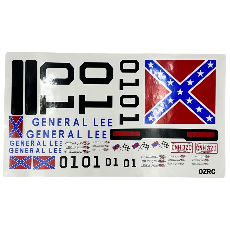 Tamiya General Lee Dukes Of Hazzard Short Flag Decal Sticker Sheet Rc Car 1/10 1