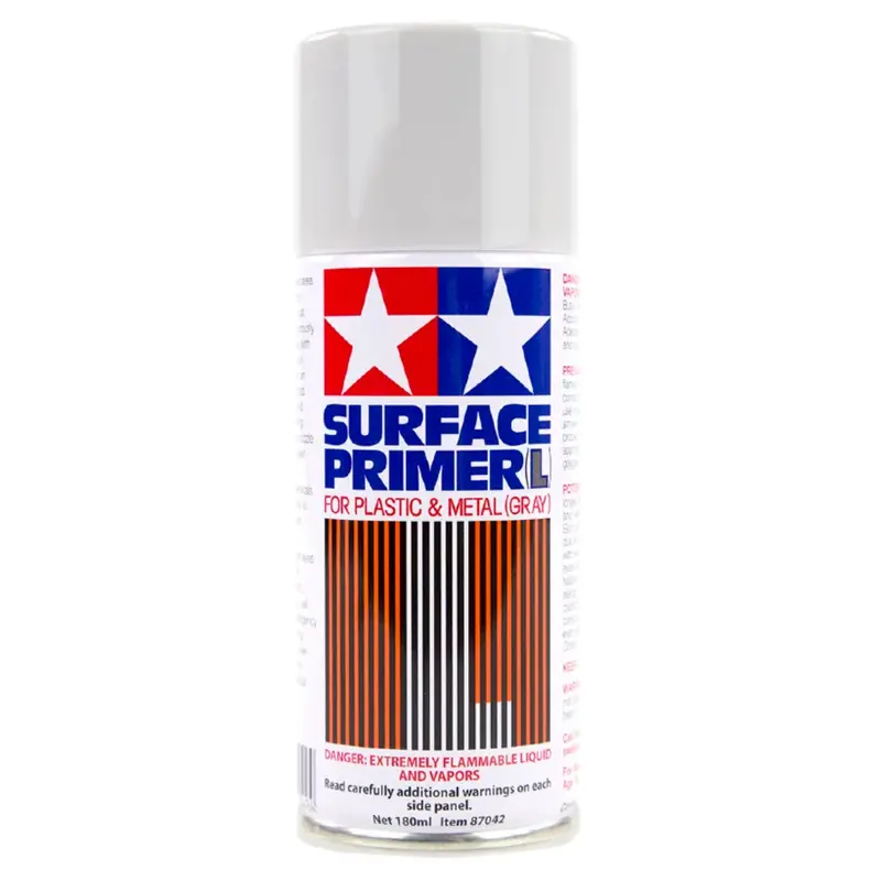 Tamiya Surface Primer L Spray For Plastic And Metal Grey 180Ml 87042 1
