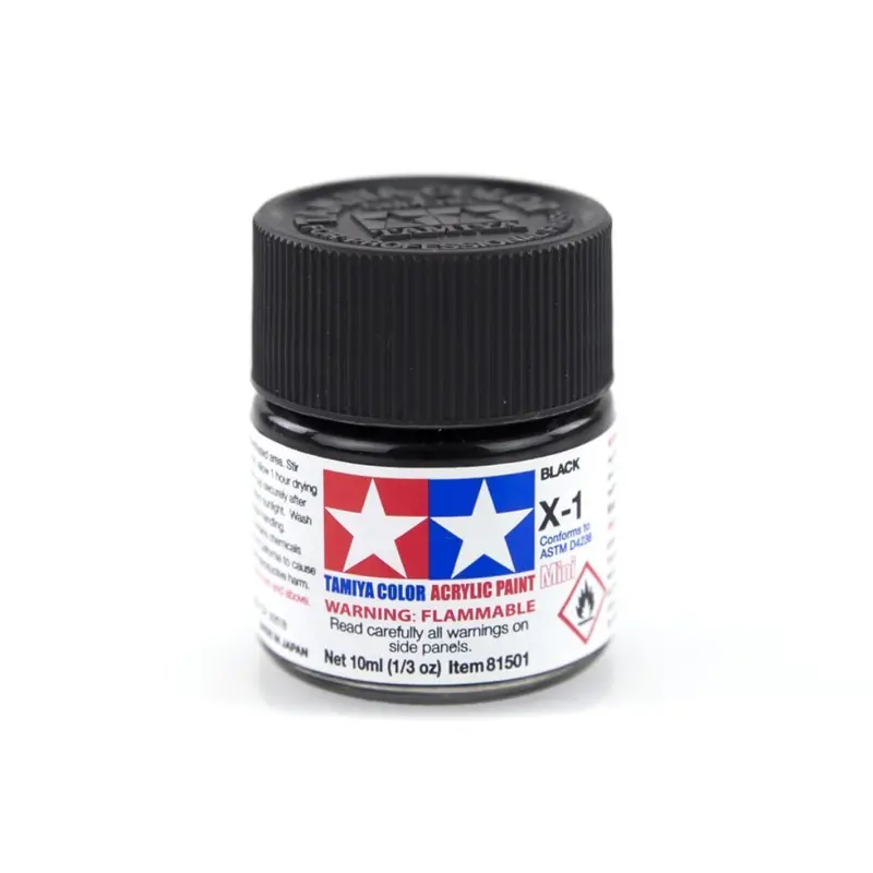 Tamiya X-1 Black Gloss Acrylic Paint 10Ml 81501 1