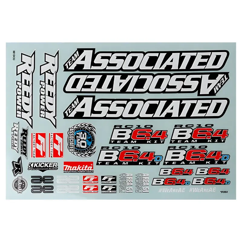 Team Associated Rc10b6.4 Decal Sheet Suits B6.4 And B6.4D 91993 1