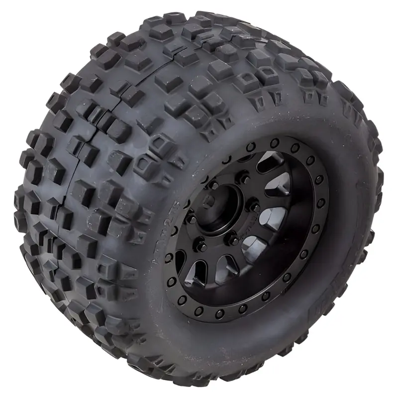 Team Associated Rival Mt10 Wheels & Tyres Mounted 12Mm Hex Black 25841 1