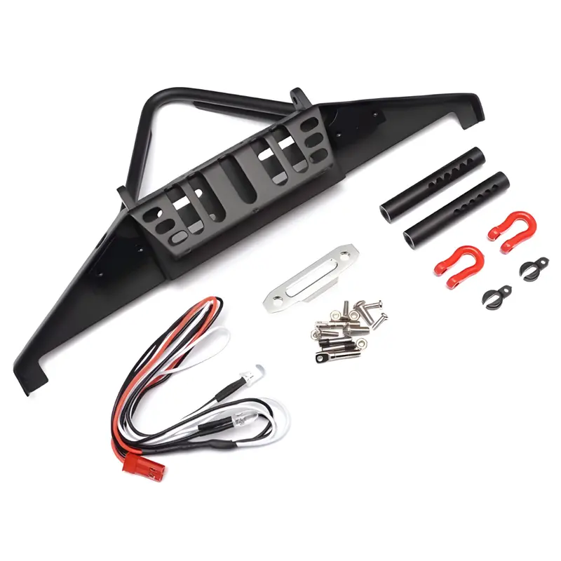 Team Raffee Stinger Front Rock Crawler Bumper W/ Winch Mount & Lights Black 1