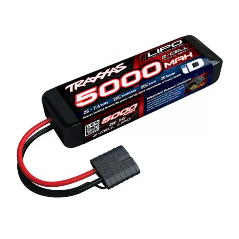 Traxxas Power Cell 5000Mah 7.4V 2S 25C Id Lipo Battery 2842X 1